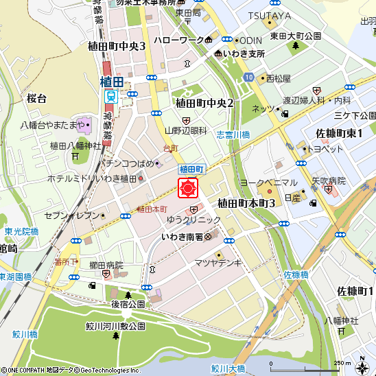 植田支店付近の地図